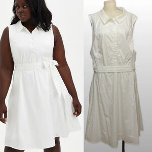 Torrid White Poplin‎ Collared Shirtdress Plus Size 6X